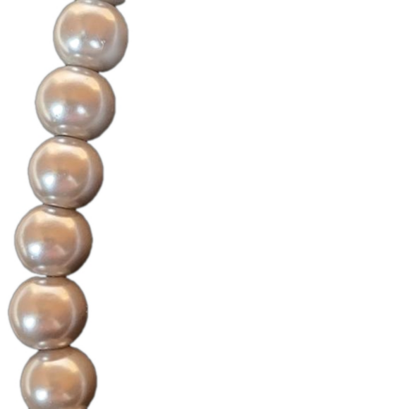 Silver Faux Pearl Beaded Necklace - Picture 3 of 5